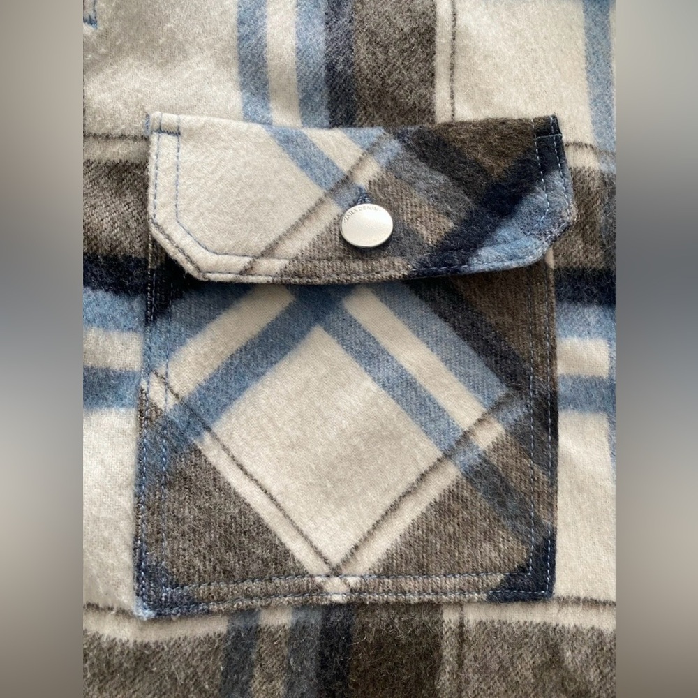 Stylish Zara Plaid Cropped Jacket 🤎 Oversized Fit Cozy Layering Piece Size S - Picture 9 of 9